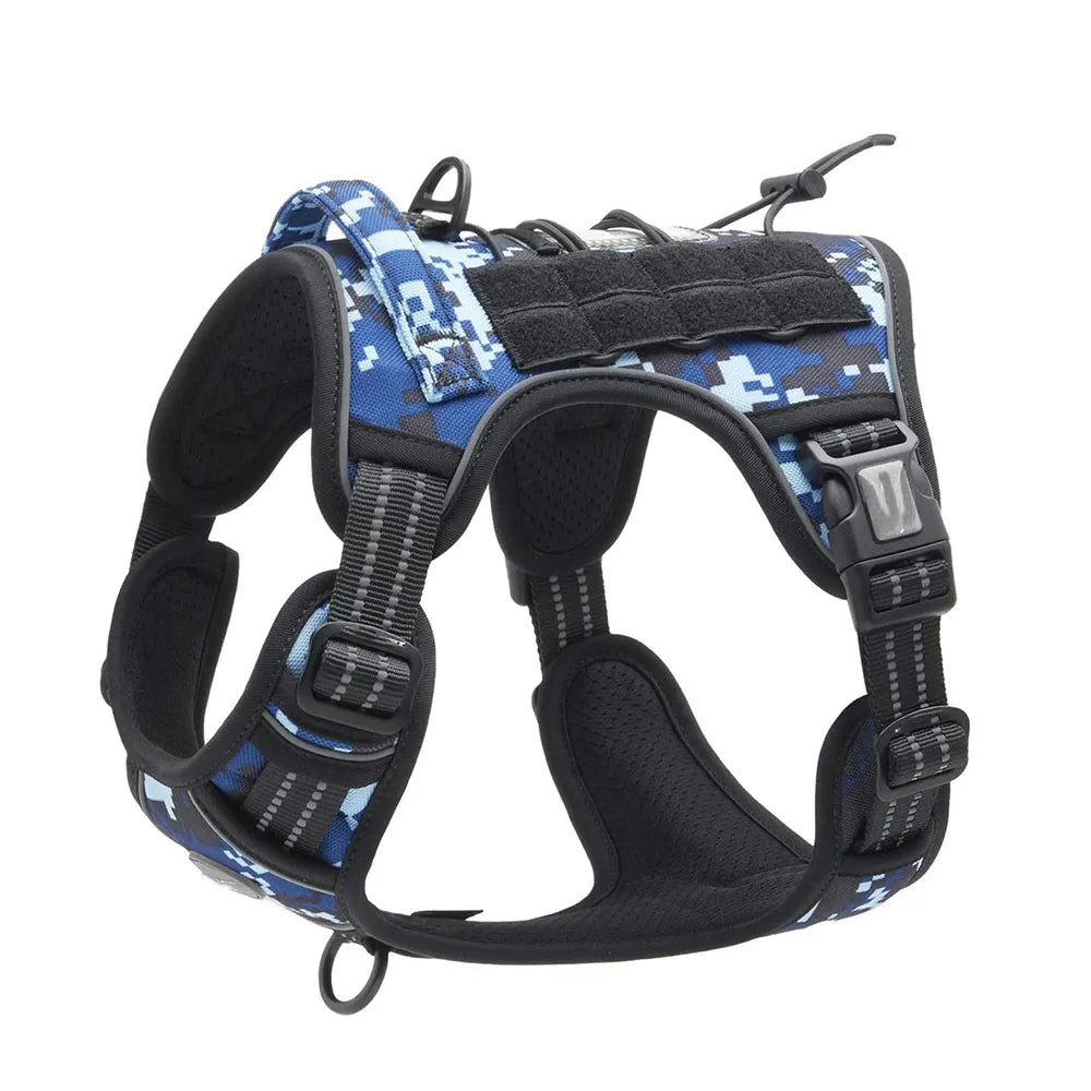 Vest For Dog Training - Tactical No Pull Adjustable Harness and Leash Set for Small and Large Dogs - Reflective K9 Working Training Gear