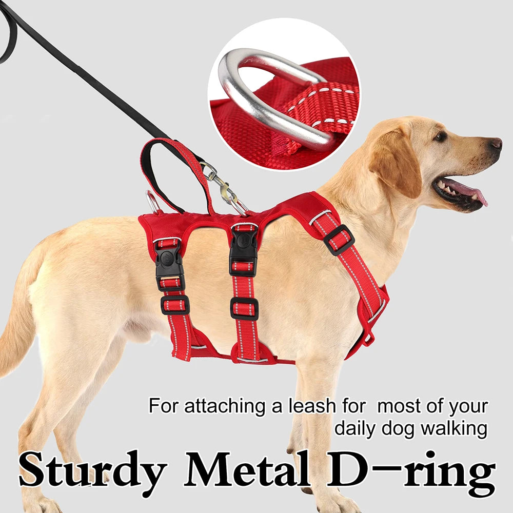 Reflective Padded Waterproof Nylon Dog Harness with Safe Buckle for Pitbulls lab dog vest