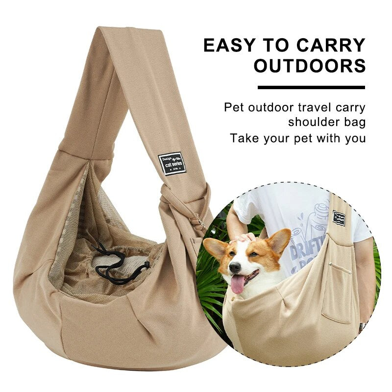 Cat Sling - Portable Pet Carrier Bag for Outdoor Travel, Comfortable Cotton Tote, Suitable for Cats and Puppies, Pet Carrying Supplies Included