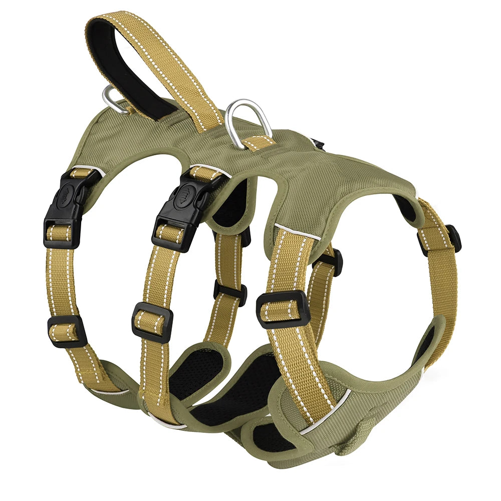 Reflective Padded Waterproof Nylon Dog Harness with Safe Buckle for Pitbulls lab dog vest