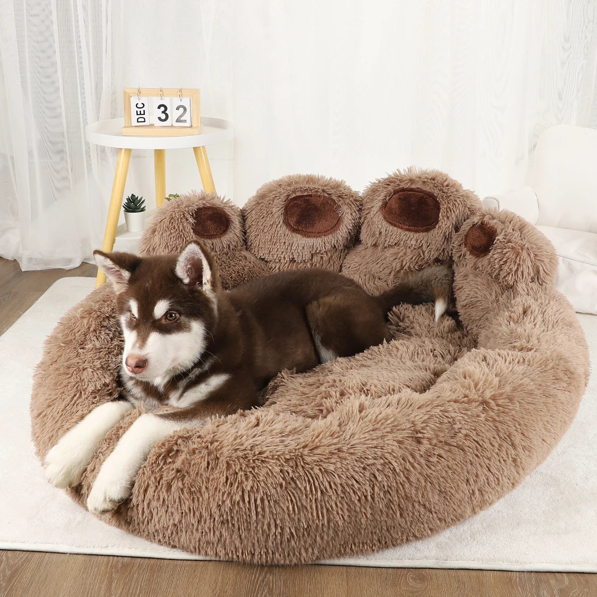 Fluffy Dog Bed for Large and Small Dogs - Comfortable Sofa Baskets, Kennel Mat, and Puppy Cats Cozy Basket Blanket