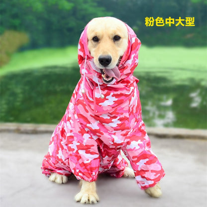 Dog Raincoat Jumpsuit For Big Medium Small Dogs