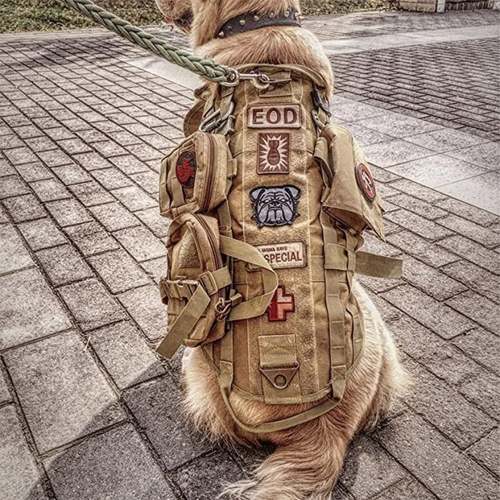Military No-Pull Tactical Dog Harness Vest Dog Cummerbund