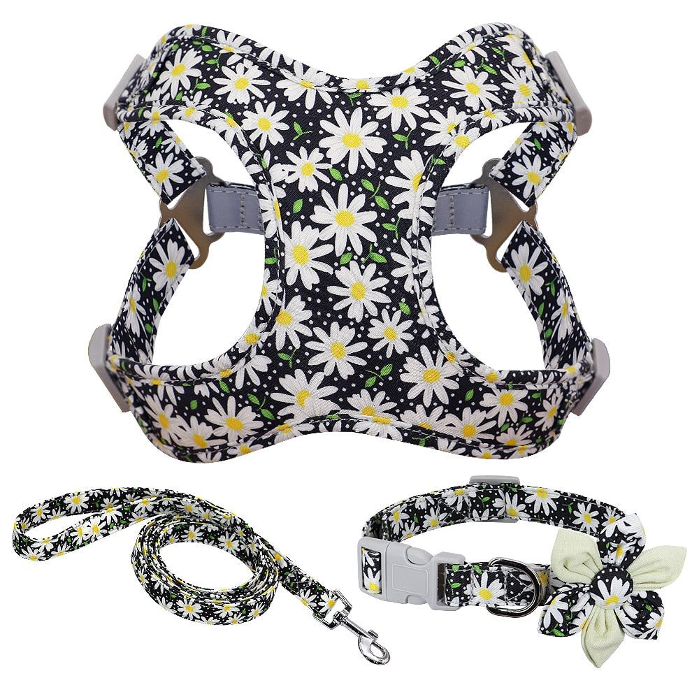 floral puppy harness