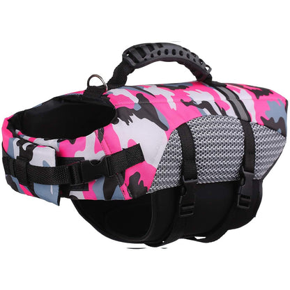 Reflective Camo Dog Life Jacket For Water Safety Dog Vest With Flotation XS S M L XL XXL