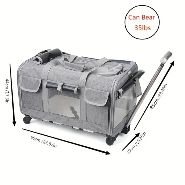 Extra Large Foldable Pet Trolley and Travel Carrier for Dogs and Cats Pet Wagon Stroller - Image 4