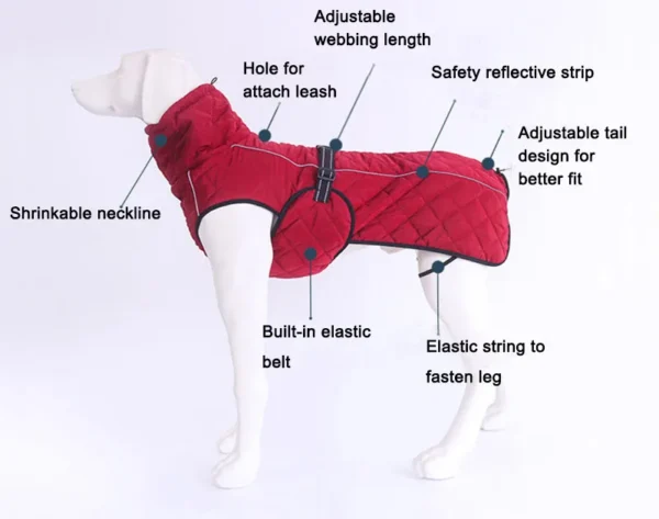 Winter Dog Jacket For Labrador Akita Shepherd - Image 7