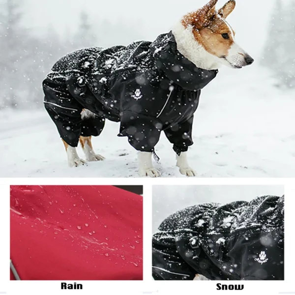 Outdoor Waterproof Dog Jacket: Warm Reflective Winter Coat for Medium to Large Breeds