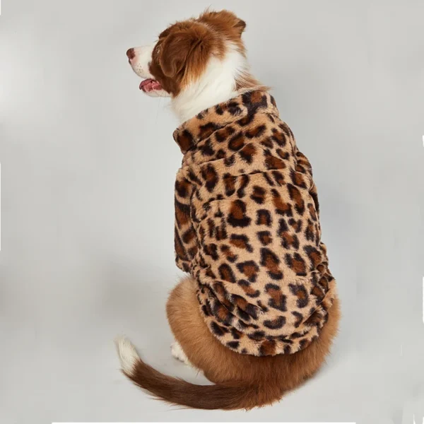 Winter Warm Pet Plush Leopard Dog Clothes For Small Dogs - Image 3