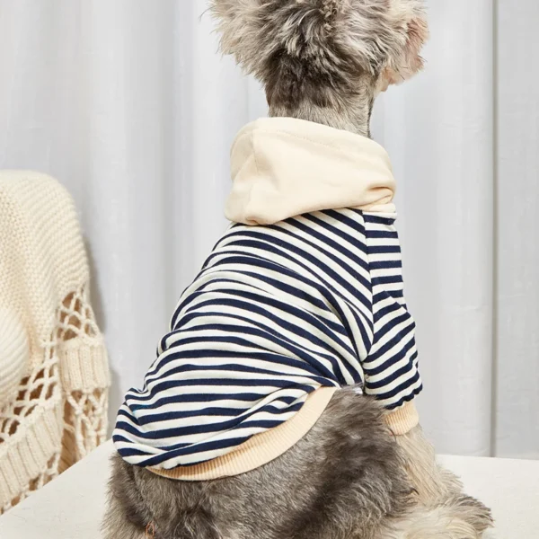 Stripe Hoodie For French Bulldog Chihuahua Yorkshire Terrier Schnauzer Puppy Clothes - Image 3