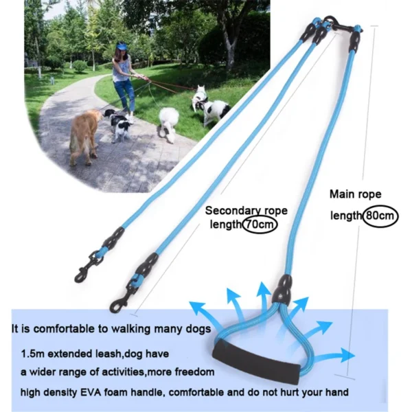 Walking Two And More Dogs At Once Dog Leash Detachable Dog Leash - Image 4