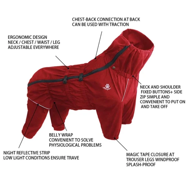 Outdoor Waterproof Dog Jacket: Warm Reflective Winter Coat for Medium to Large Breeds - Image 3