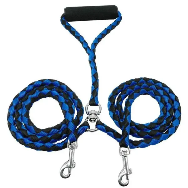 Double Dog Leash For Couplers With Soft Padded Handle