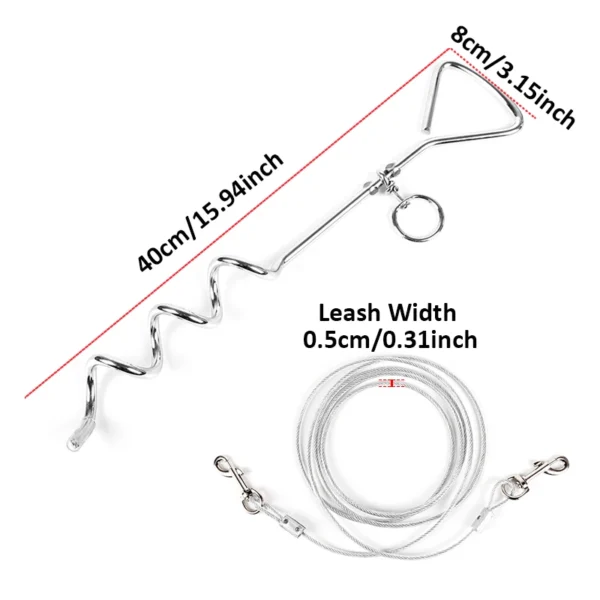 Dog Yard Leash | Dog Tie Out Stake - Image 2