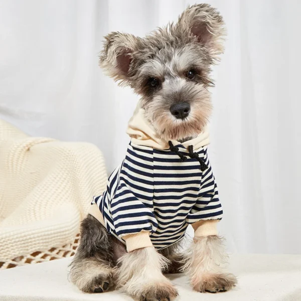 Stripe Hoodie For French Bulldog Chihuahua Yorkshire Terrier Schnauzer Puppy Clothes