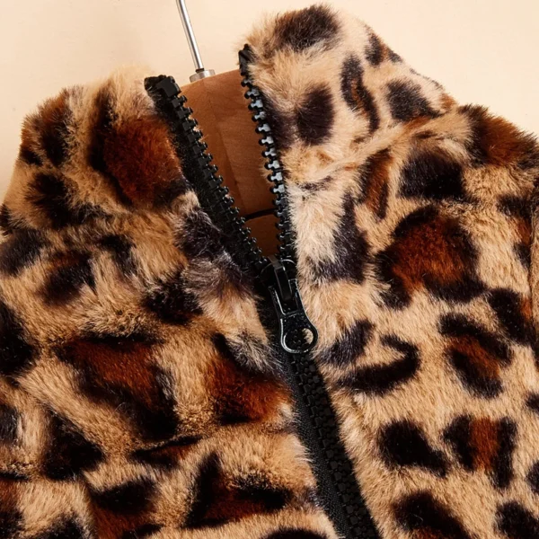 Winter Warm Pet Plush Leopard Dog Clothes For Small Dogs - Image 6