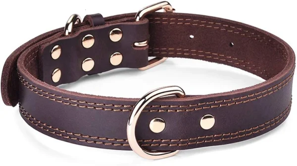 Genuine Leather Collar For Dogs Leather Dog Collar - Image 3