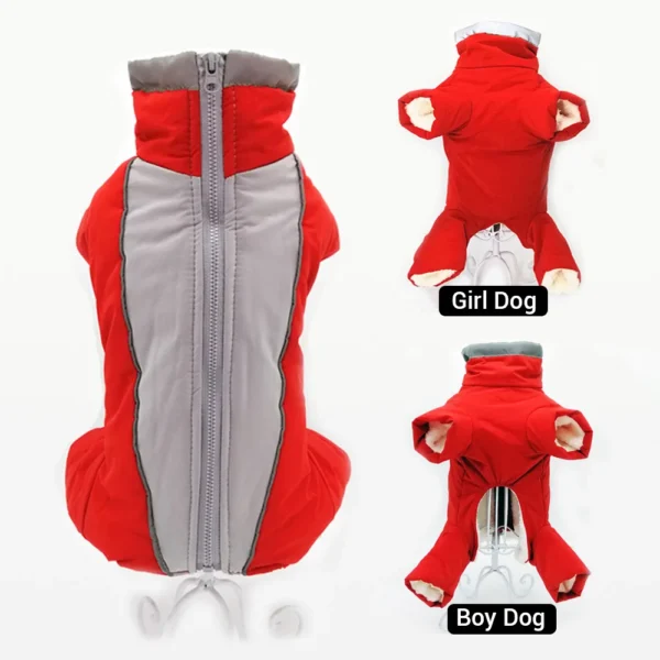 Warm Waterproof Winter Overalls for Dogs - Reflective Pet Jumpsuit Trousers for Small Dogs, Male and Female Puppies