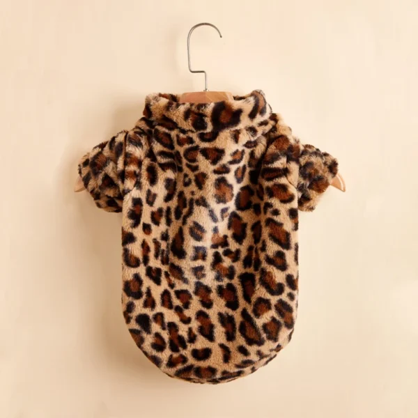 Winter Warm Pet Plush Leopard Dog Clothes For Small Dogs - Image 5