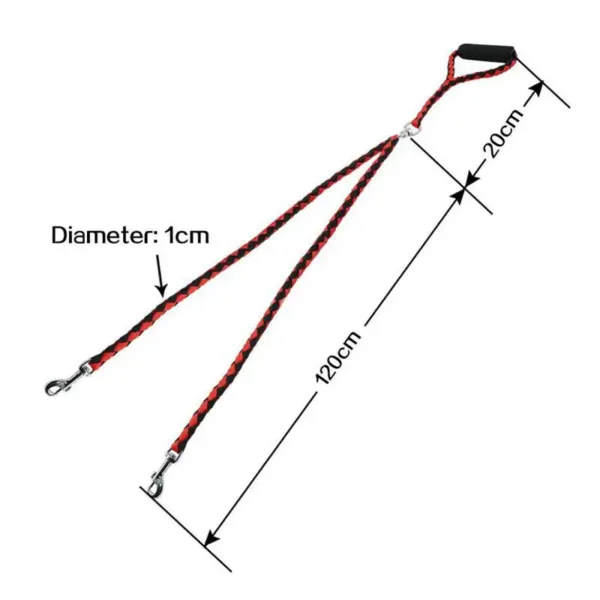 Double Dog Leash For Couplers With Soft Padded Handle - Image 4