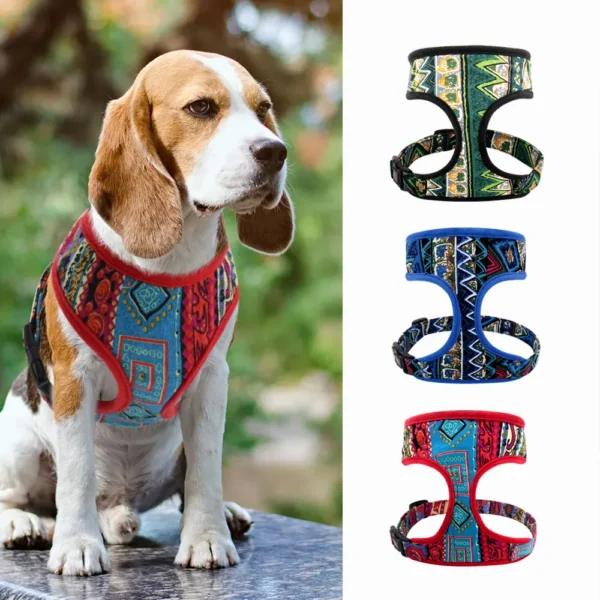 Adjustable Nylon Printed Dog Harness For Chihuahua Yorkie Poodles Pitbull Bulldog