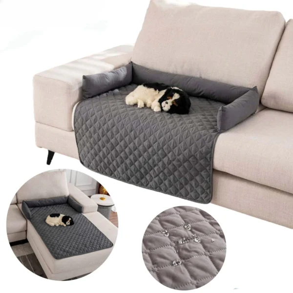 Pet Sofa Couch Cover with Neck Pillow - Waterproof Dog Bed Mat for Small, Medium, and Large Dogs - Comfortable Pet Sleeping Mat