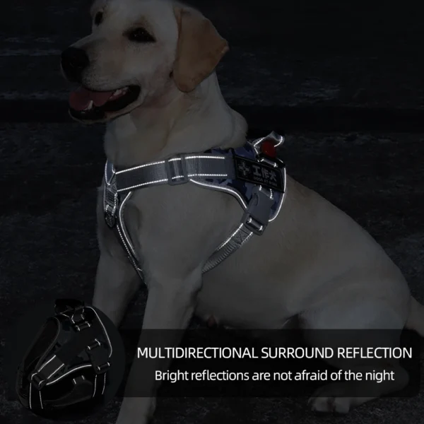 Vest For Dog Training - Reflective Anti-Dash Chest Harness for Medium to Large Dogs - Labrador Pet Supplies Made of Oxford Fabric - Image 4