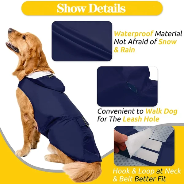 Dog Raincoat with hood  Waterproof Dog Clothes - Image 5