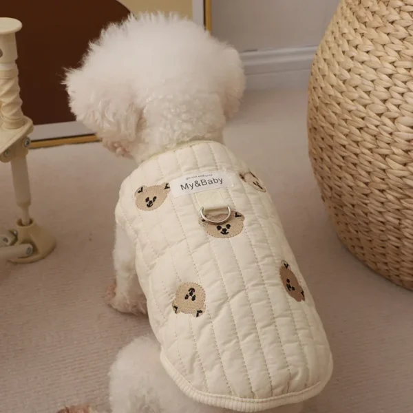 Cute Autumn Winter Vest For Dog Winter Coat White Yellow - Image 3