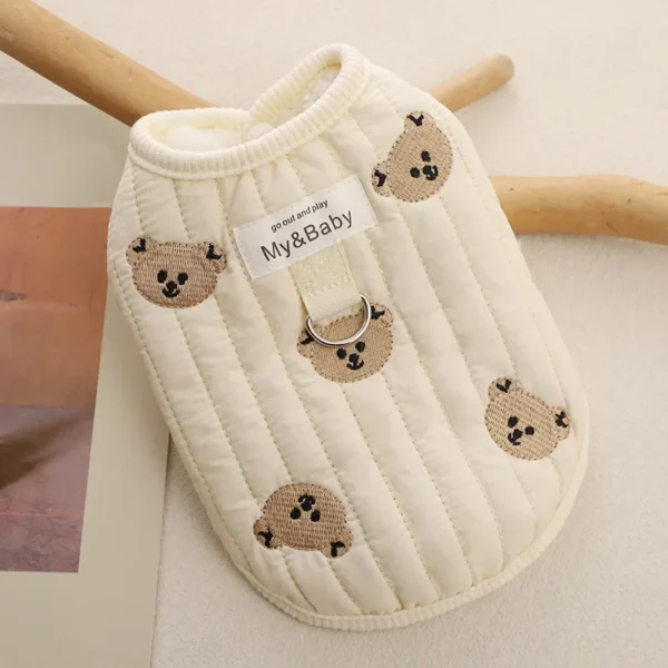 Cute Autumn Winter Vest For Dog Winter Coat White Yellow - Image 2