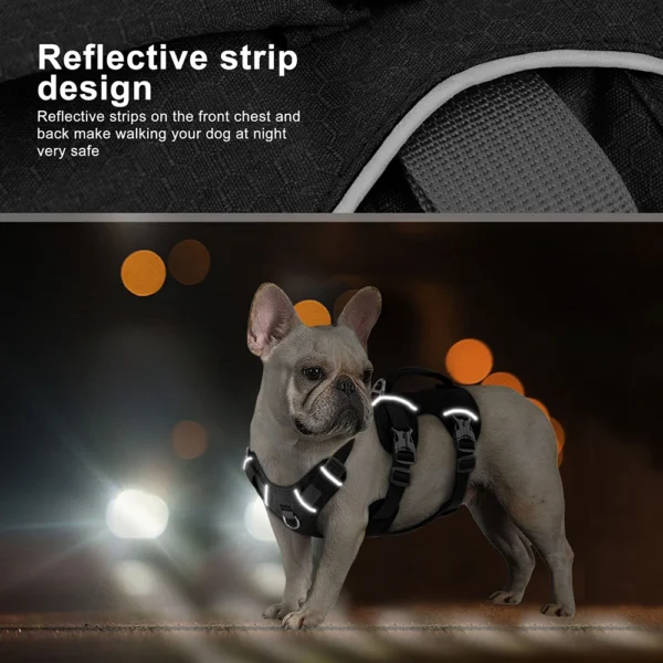 Reflective Nylon Dog Harness with Handle - Adjustable, Durable Vest for Small, Medium, and Large Dogs - Image 3