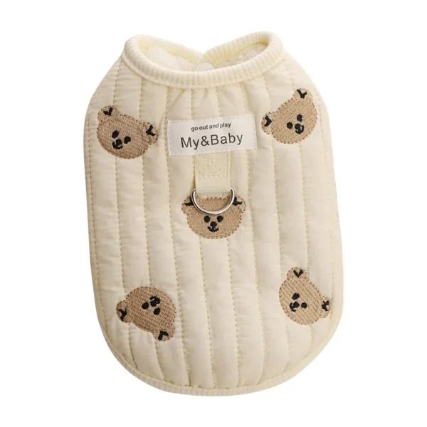 Cute Autumn Winter Vest For Dog Winter Coat White Yellow - Image 5