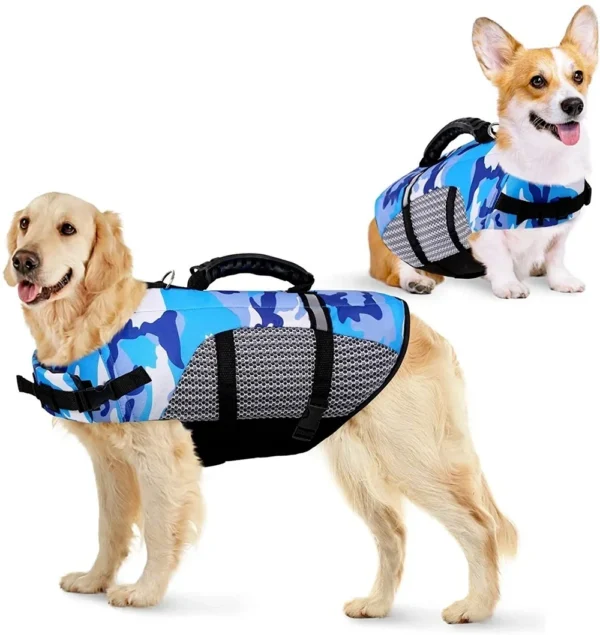 Reflective Camo Dog Life Jacket For Water Safety Dog Vest With Flotation XS S M L XL XXL - Image 2