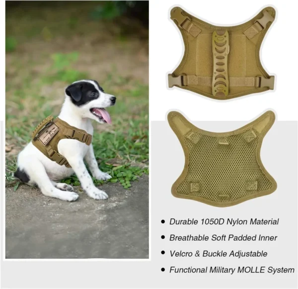 Vest for Dog Training and Cat Tactical Harness - Adjustable Military Outdoor Working Harness - Dog and Cat Accessories for Small Pets - Image 3