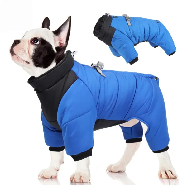 Waterproof Winter Jumpsuit Coat - Warm Cotton Jacket for Small to Medium Dogs (Pug, Chihuahua, Bulldog)