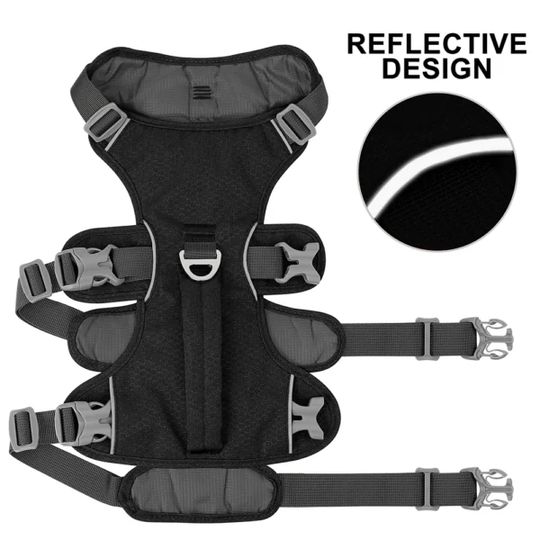 Reflective Nylon Dog Harness with Handle - Adjustable, Durable Vest for Small, Medium, and Large Dogs - Image 2