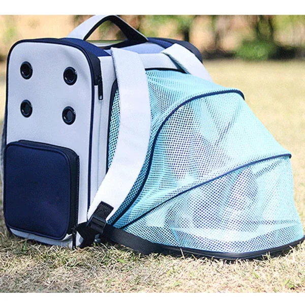 Portable Expended Cat Travel Backpack Gray Green - Image 2