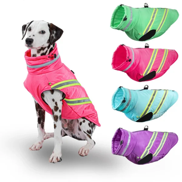 Reflective Waterproof Windproof Dog Jacket for Winter - Sizes for Small to Large Breeds (Golden Retrievers, Labradors, French Bulldogs) - Image 2