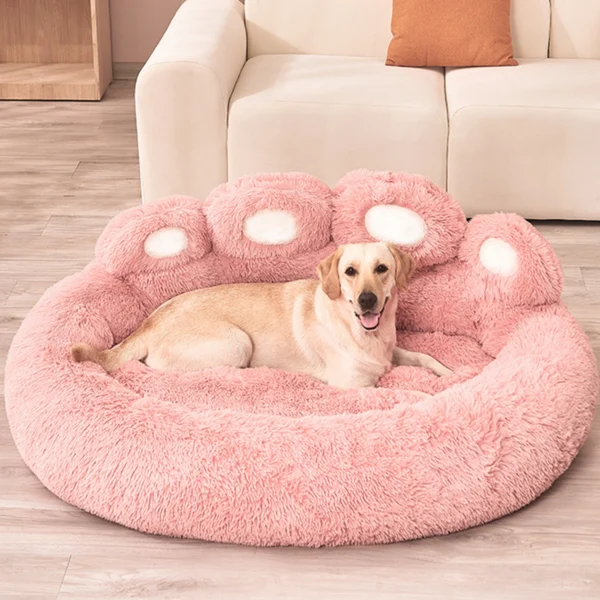 Fluffy Dog Bed for Large and Small Dogs - Comfortable Sofa Baskets, Kennel Mat, and Puppy Cats Cozy Basket Blanket - Image 2