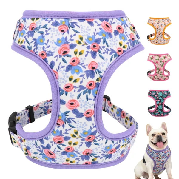 Flower Print Dogs Cat Harnesses For Chihuahua Yorkie Poodles Pitbull Bulldog Pug - Image 2