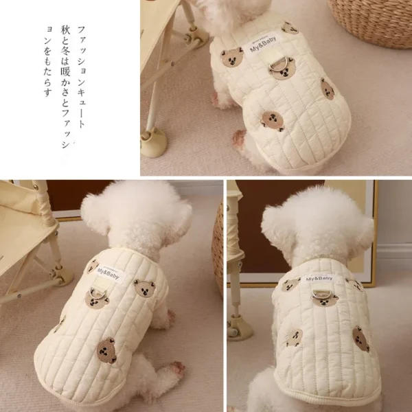 Cute Autumn Winter Vest For Dog Winter Coat White Yellow - Image 4