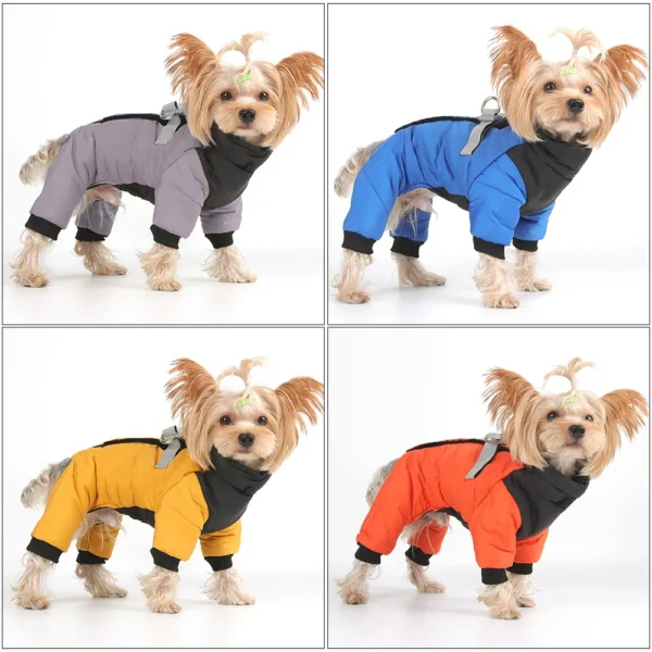 Waterproof Winter Jumpsuit Coat - Warm Cotton Jacket for Small to Medium Dogs (Pug, Chihuahua, Bulldog) - Image 3