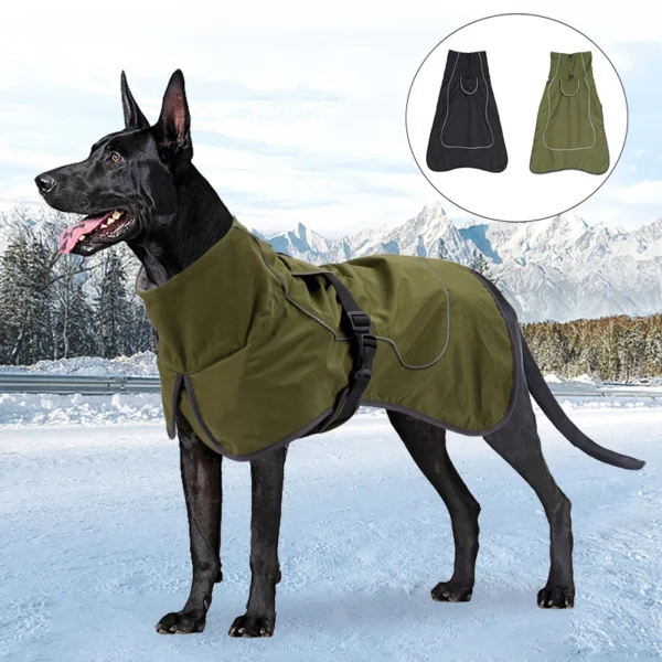 Winter Coat for Large Dogs - Waterproof Vest Jacket for Greyhounds, Dobermans & More | Warm Clothing for Medium to Large Pets