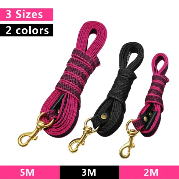 Heavy Duty Non-Slip Nylon Long Dog Tracking Leash – 2m, 3m, 5m Training Leads for Medium & Large Dogs - Image 2