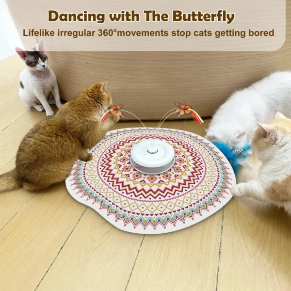 Rechargeable 4-in-1 Interactive Cat Toy Set – Automatic Wand with Fluttering Butterfly & Chasing Feather for Kittens - Image 4