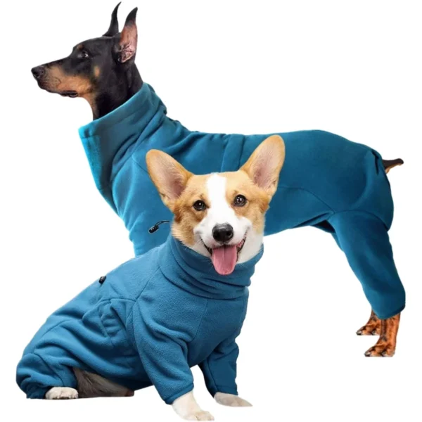 Dog Winter Coat Fleece Pullover Pajamas – Soft, Windproof, Warm Cold Weather Jacket & Cozy Vest for Pets