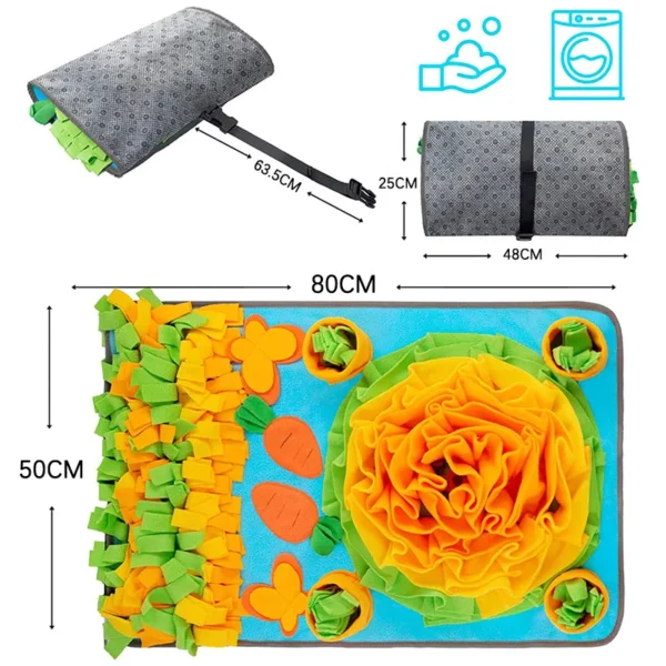 Durable Dog Snuffle Mat - Interactive Puppy Sniffing Puzzle, Non-Slip Feeding & Slow Feeder for All Dogs - Image 5