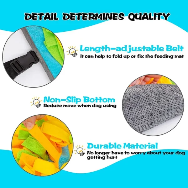 Durable Dog Snuffle Mat - Interactive Puppy Sniffing Puzzle, Non-Slip Feeding & Slow Feeder for All Dogs - Image 2