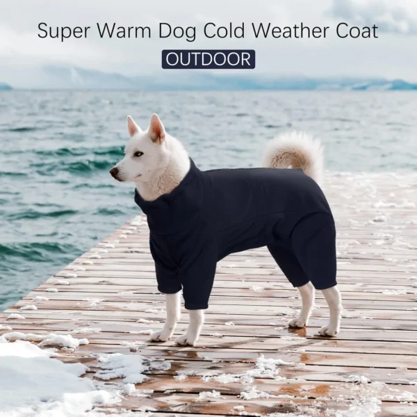 Dog Winter Coat Fleece Pullover Pajamas – Soft, Windproof, Warm Cold Weather Jacket & Cozy Vest for Pets - Image 3