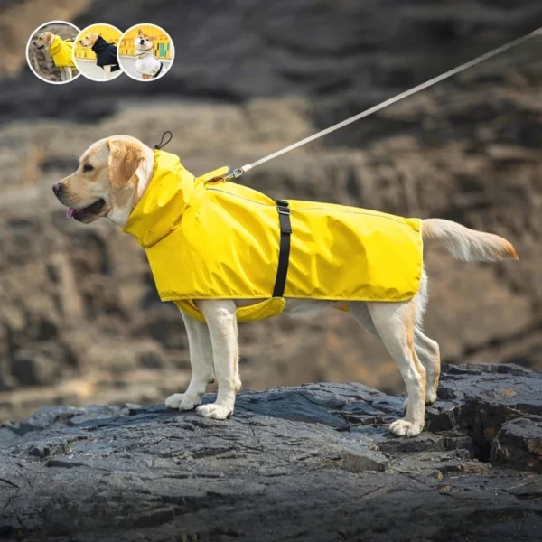 Waterproof Dog Raincoat Poncho for Medium & Large Breeds - Ideal for Labrador, Golden Retriever, Corgi